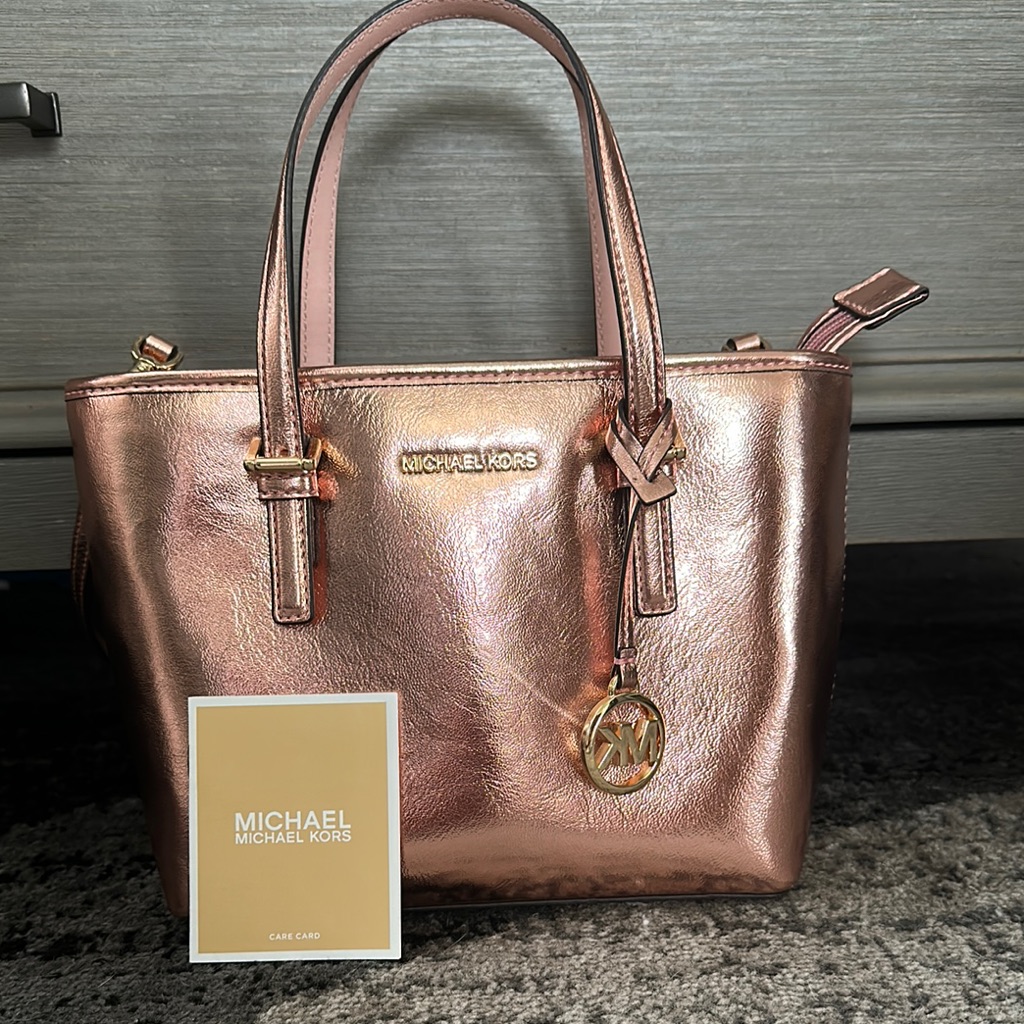 Michael Kors Metallic Rose Tote